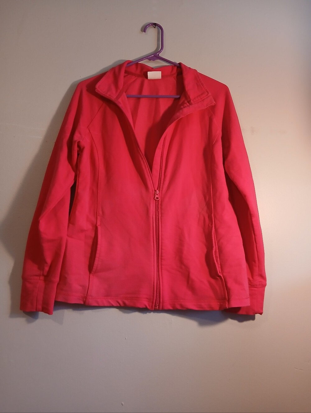 Emily B Women’s Hot Pink Full-Zip Casual Jacket. Size Large